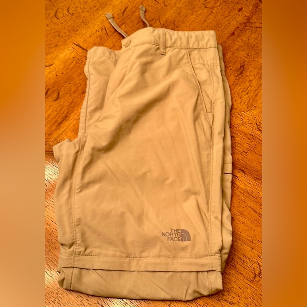 The North Face Men's 32 Khaki Hiking Nylon Convertible Zip Off Shorts Pants NWOT